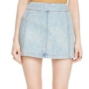 Free People Denim ‘Zip To It’ Mini Skirt ‘Beta Wash’